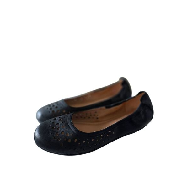 Josef Seibel Pippa Flats Black Leather Size 8.5US Slip On Flexible Shoes Comfort - Picture 2 of 8